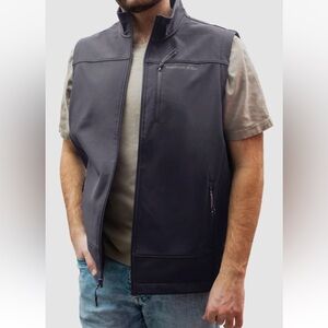 Hawke & Co. Men's Soft Shell Vest Fleece Lined Gray Size Large